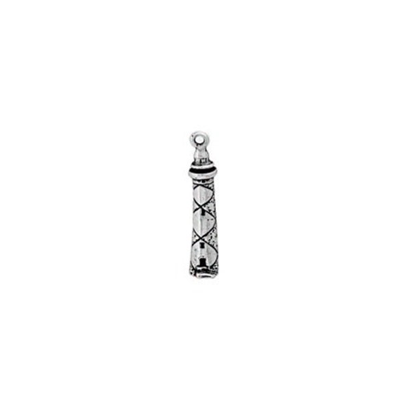 Lighthouse Charm Sterling Silver, Cape Lookout Lighthouse Charm, Outer Banks Jewelry, Lighthouse Jewelry