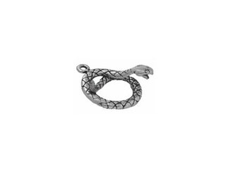 Rattlesnake Charm Sterling Silver, Southwestern Jewelry, Snake Jewelry