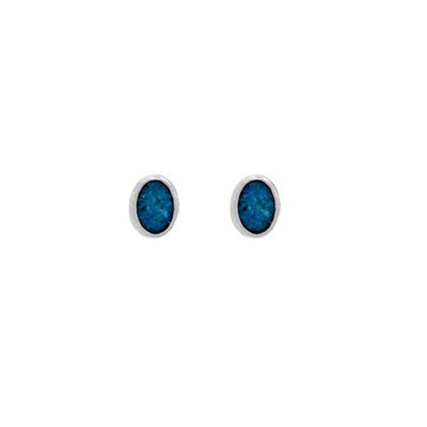 Oval Turquoise Earrings Sterling Silver |Turquoise Stud Earrings | Turquoise Jewelry