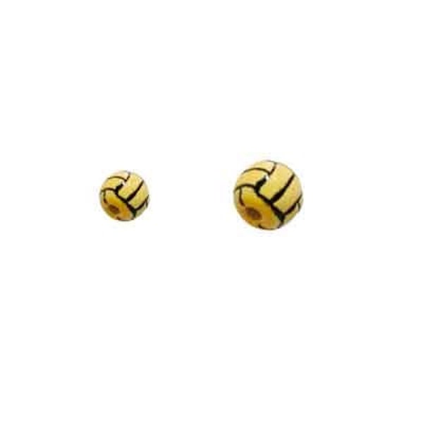 Water Polo Ball Beads - Hand Painted Ceramic Sports Beads from Peru - Set of 10 or 20