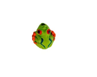 Tree Frog Beads, Peru Ceramic Beads, Frog Beads, Frog Jewelry