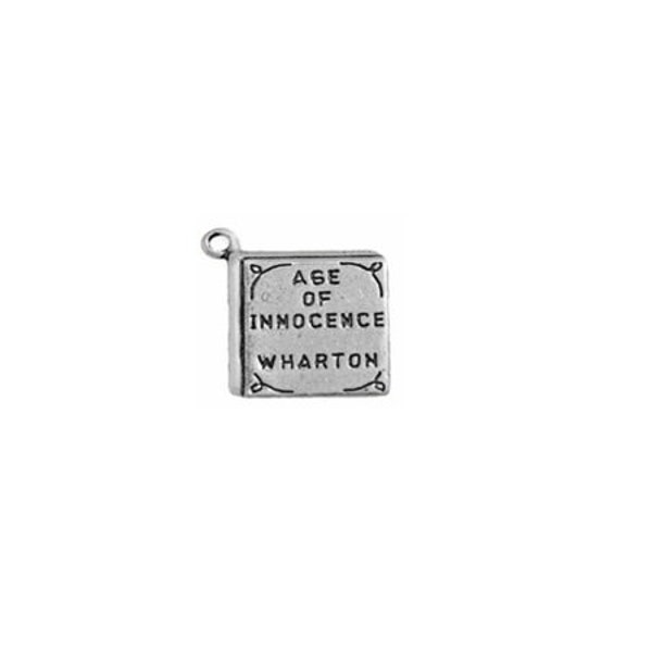 Age of Innocence Book Charm, Sterling Silver, Edith Wharton, Literature Jewelry