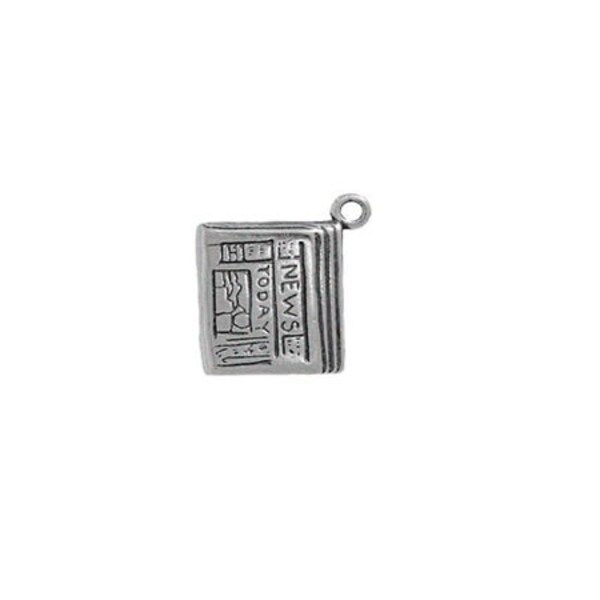 Newspaper Charm Sterling Silver, Journalist Gift, Newspaper Jewelry