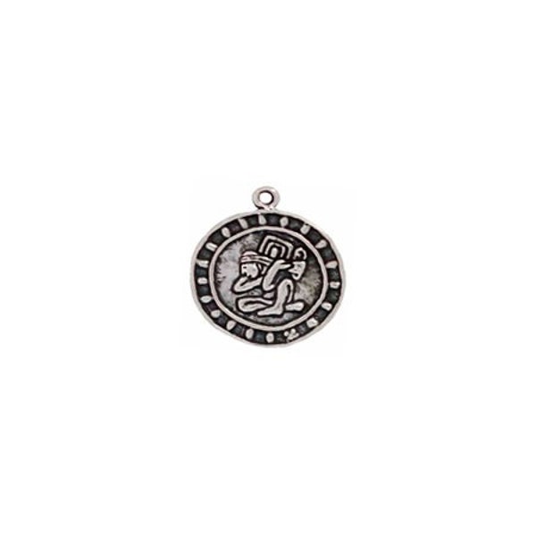 Mayan Calendar Charm Sterling Silver, Mayan Jewelry, Aztec Jewelry