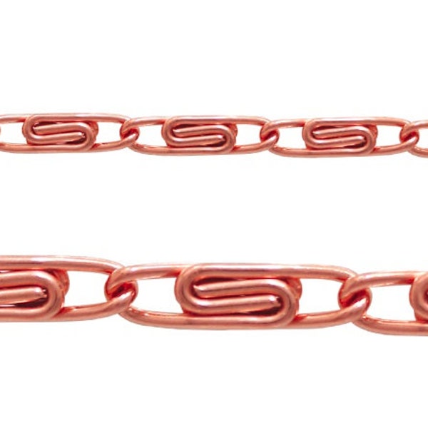 Copper Chain, Pure Copper, Scroll Chain Bulk, By the Foot