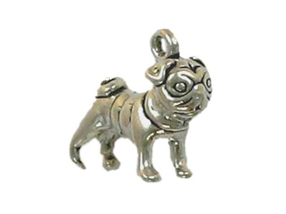 sterling silver pug charm
