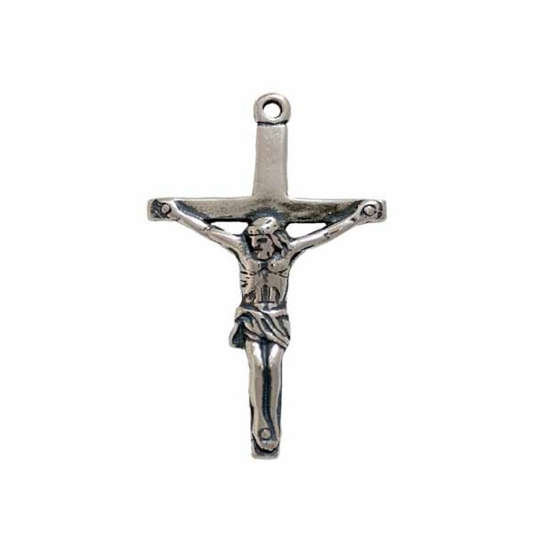 Crucifix Pendant Sterling Silver, Crucifix Charm, Cross Jewelry