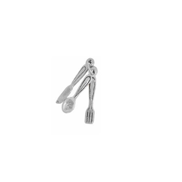 Silverware Charm, Knife, Fork & Spoon Charms, Sterling Silver, Silverware Jewelry