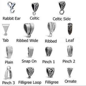 Sterling Silver Necklace & Charm Bails, Celtic Knot, Snap On, Filigree and Many More image 1