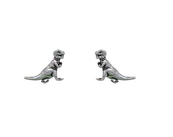 Dino-Mite Sterling Silver T-Rex Stud Earrings - Hypoallergenic