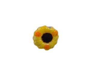 Sunflower Beads, Peruvian Ceramic, Sunflower Jewelry