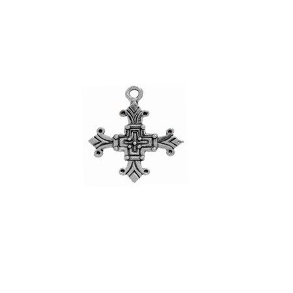 Coptic Cross Charm, Sterling Silver, Cross Charm, Coptic Cross Jewelry