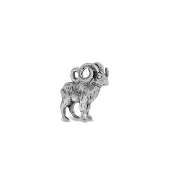 Charme de mouton à grosse corne en argent sterling | Bijoux de la vie sauvage | Bijoux animaux de montagne