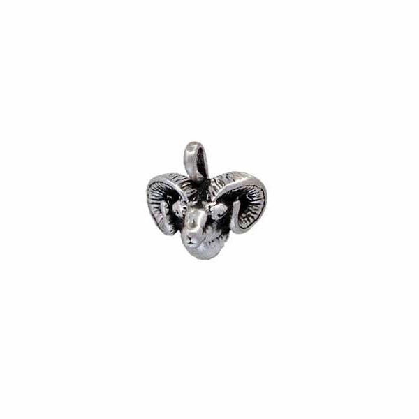 Ram Head Charm Sterling Silver, Ram Jewelry, Aries Jewelry