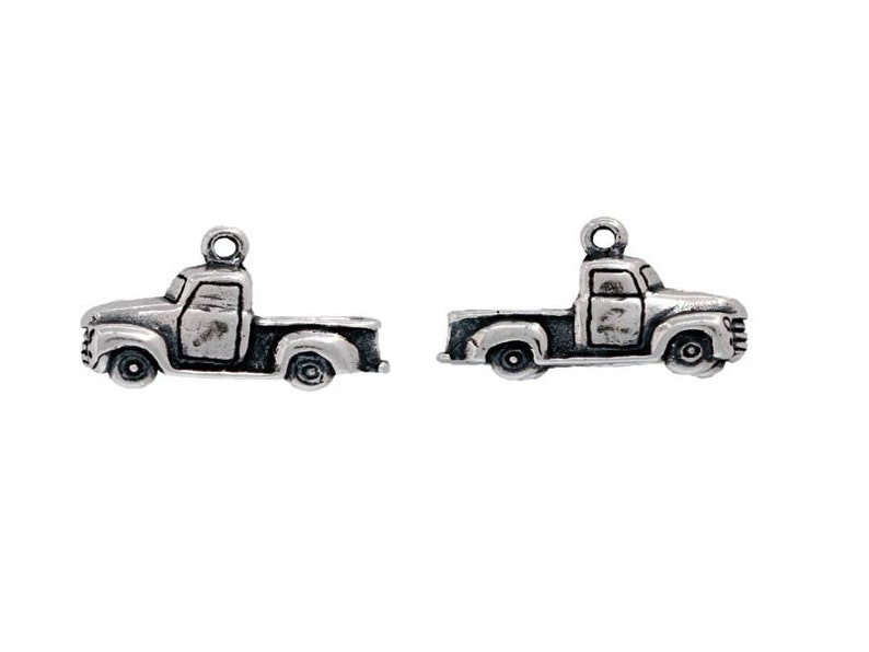 Truck Charm Sterling Silver, Pickup Truck Charm, Truck Jewelry image 6