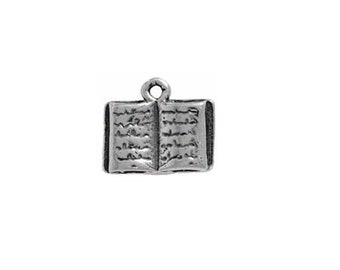 Book Charm Sterling Silver | Open Book Charm | Book Jewelry