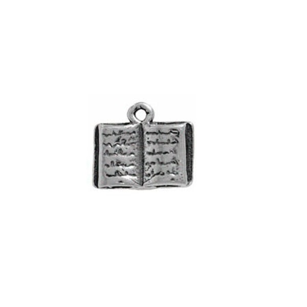 Book Charm Sterling Silver | Open Book Charm | Book Jewelry