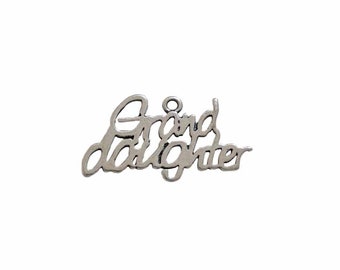 Granddaughter Charm Sterling Silver, Family Jewelry, Children Jewelry