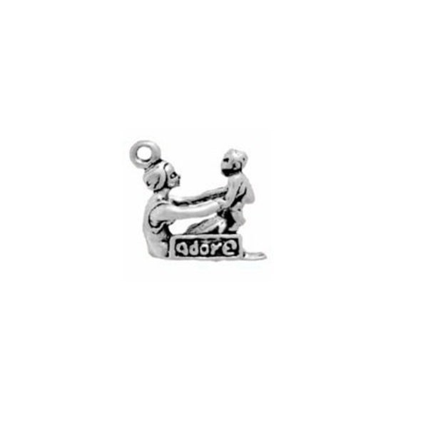 Mom and Baby Charm Sterling Silver, Baby Jewelry, Mother and Child Jewelry