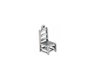Ladder Back Chair Charm Sterling Silver, Furniture Charms, Furniture Jewelry