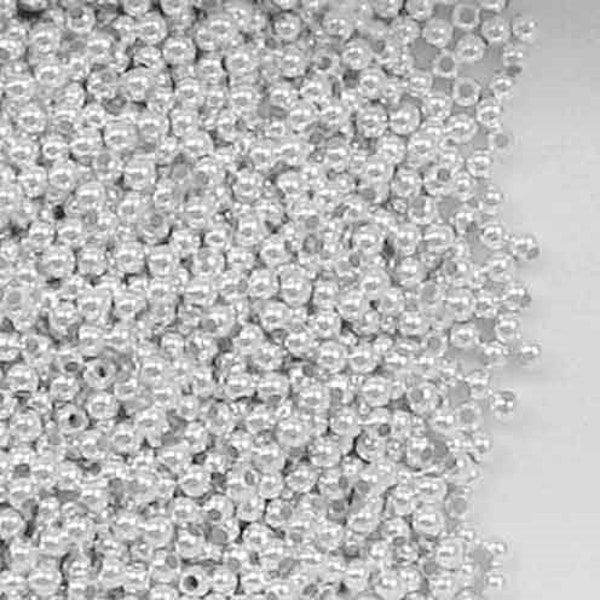 Sterling Silver 2mm Round Spacer Beads Seamless Look  Seamless Look Spacer Beads Jewelry Spacer Beads Silver Round Beads Jewelry Supplies