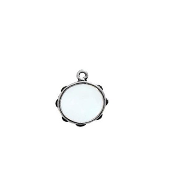 Tambourine Charm Sterling Silver Enameled | Tambourine Jewelry | Music Jewelry
