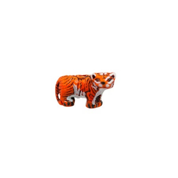 Tiger Beads, Orange Tiger Jewelry, Wild Animal Jewelry, Hand Painted Beads From Peru