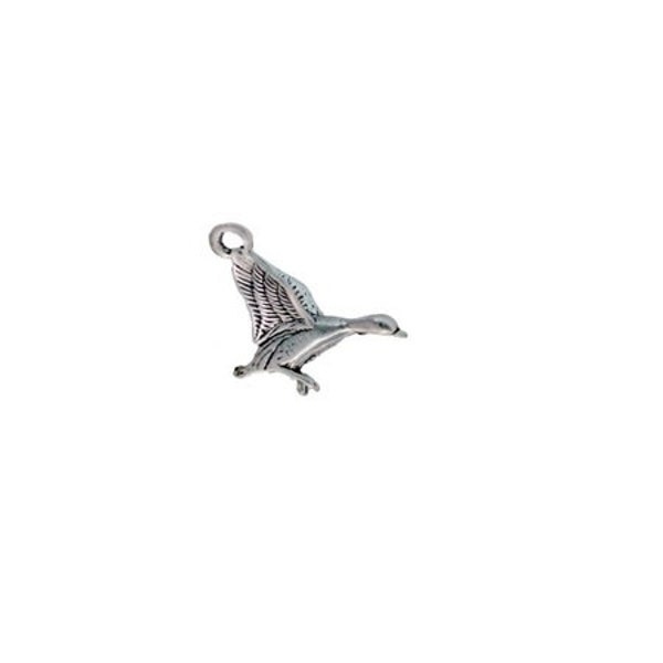 Goose Charm Sterling Silver, Goose Jewelry