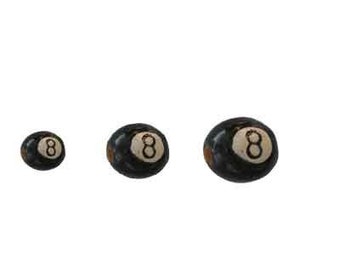 Sporty and Stylish: Eight Ball Beads - Handcrafted Clay Beads from Peru - Available in 8mm, 10mm, or 12mm - Set of 10 or 20"