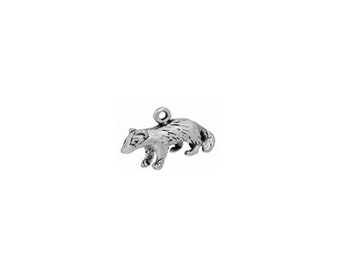 Badger Charm Sterling Silver | Animal Jewelry