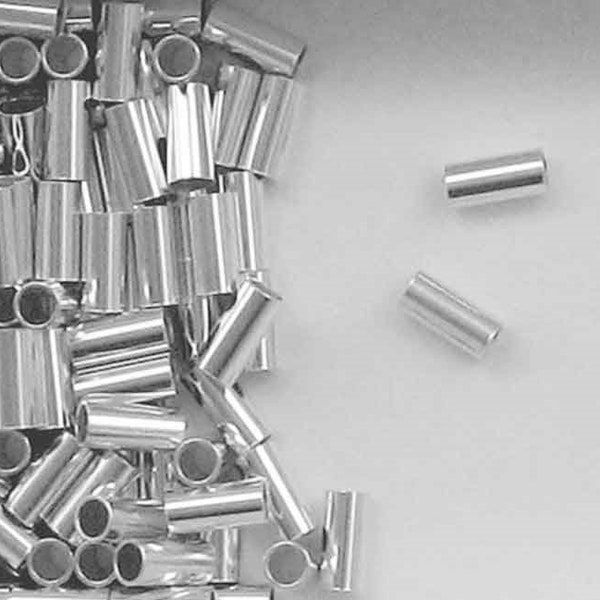 Sterling Silver Tube Beads, 3x6mm Crimp Beads, Jewelry Supplies