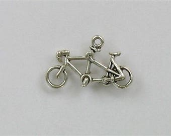 Sterling Silver 3-D Tandem Bicycle Charm