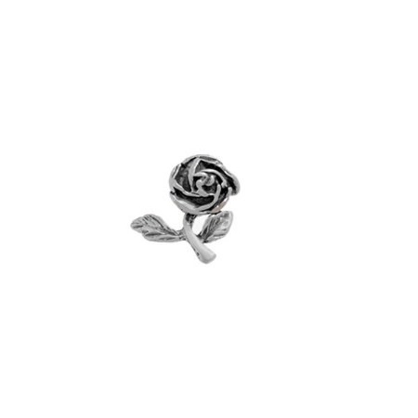 Rose Charm Sterling Silver, Flower Jewelry, Rose Jewelry