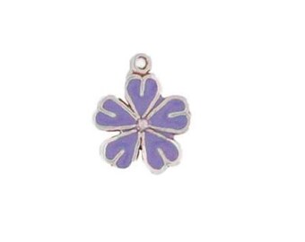 Sterling Silver Enameled Daisy Charm, Daisy Flower Charms, Flower Jewelry