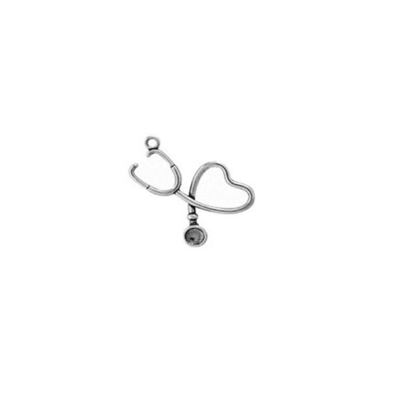 Stethoscope Charm Sterling Silver, Stethoscope Jewelry