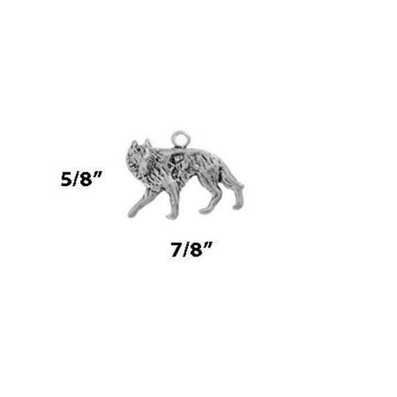 Silver wolf charm clearance