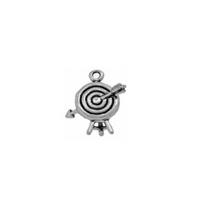 Archery Charm Sterling Silver, Bullseye Target Charm, Archery Jewelry image 1