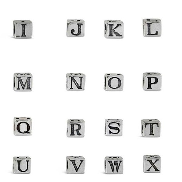 Letter Beads, Sterling Silver Alphabet Letter Bead