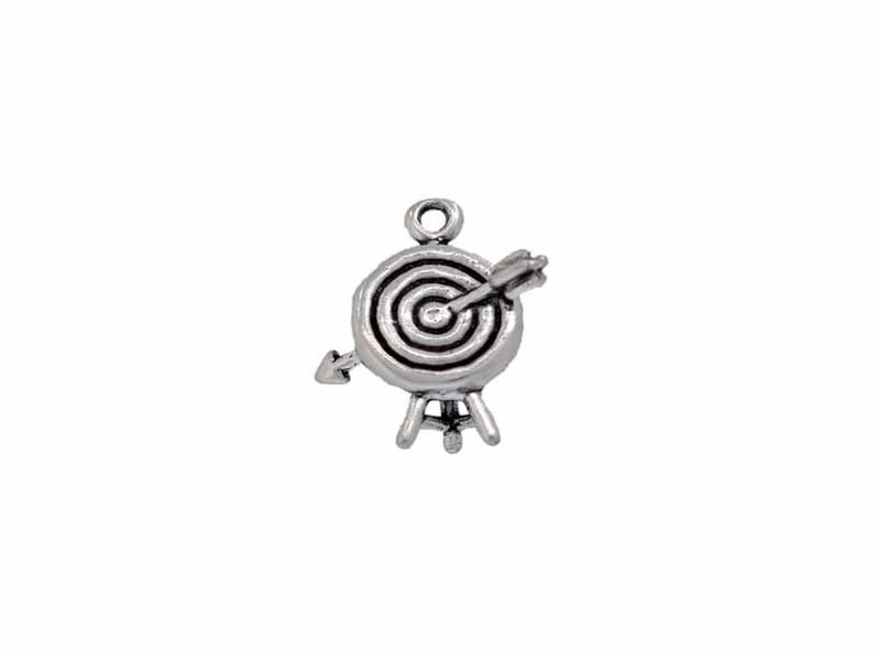 Archery Charm Sterling Silver, Bullseye Target Charm, Archery Jewelry image 10