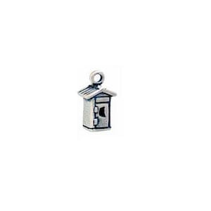 Outhouse Charm Sterling Silver, Outdoor Bathroom Jewelry