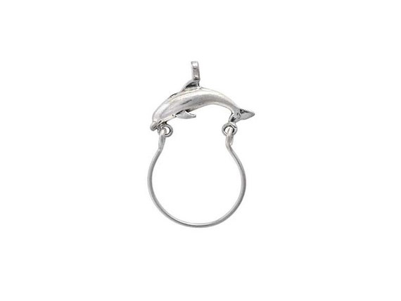 Sterling Silver Dolphin Charm Holder 