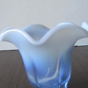 Duncan Miller Canterbury blue opalescent votive or small candy dish