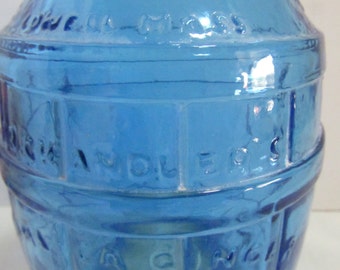 blue glass bottle Jamica Dr. Chandler&#39;s Ginger Root bitter made in Wheaton, N. J. vintage 1970s