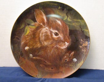 collectors plate "Bayou Bunnies" by Skipper Kendricks  1982 American Wildlife collection