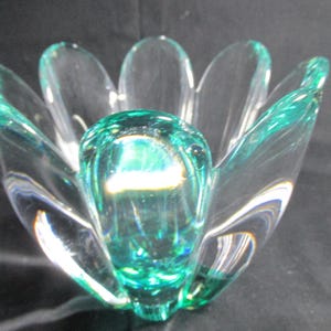 Swedish Orrefors Large Lotus petal blown glass bowl