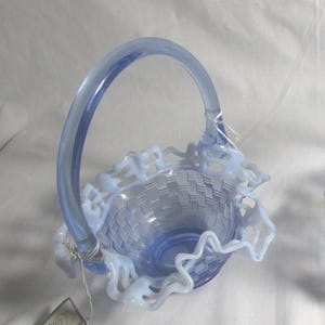 Fenton Blue Basket - Etsy