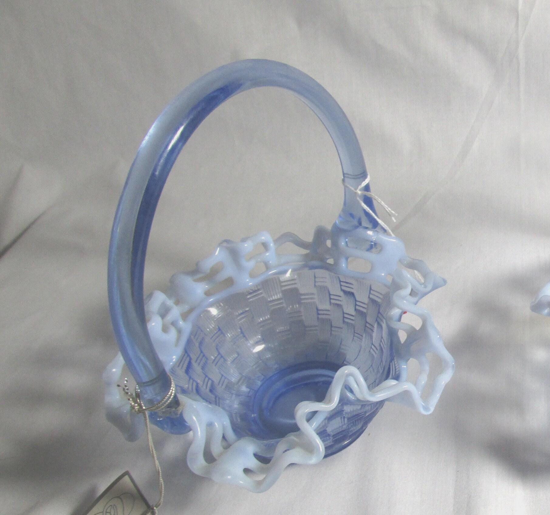 Fenton Blue Basket - Etsy