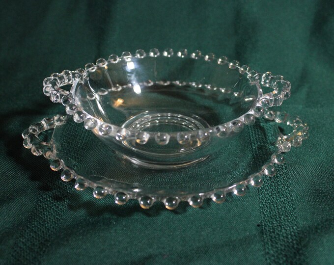 Imperial Glass Candlewick Mayo Condiment Dish and Under Plate Set Etsy