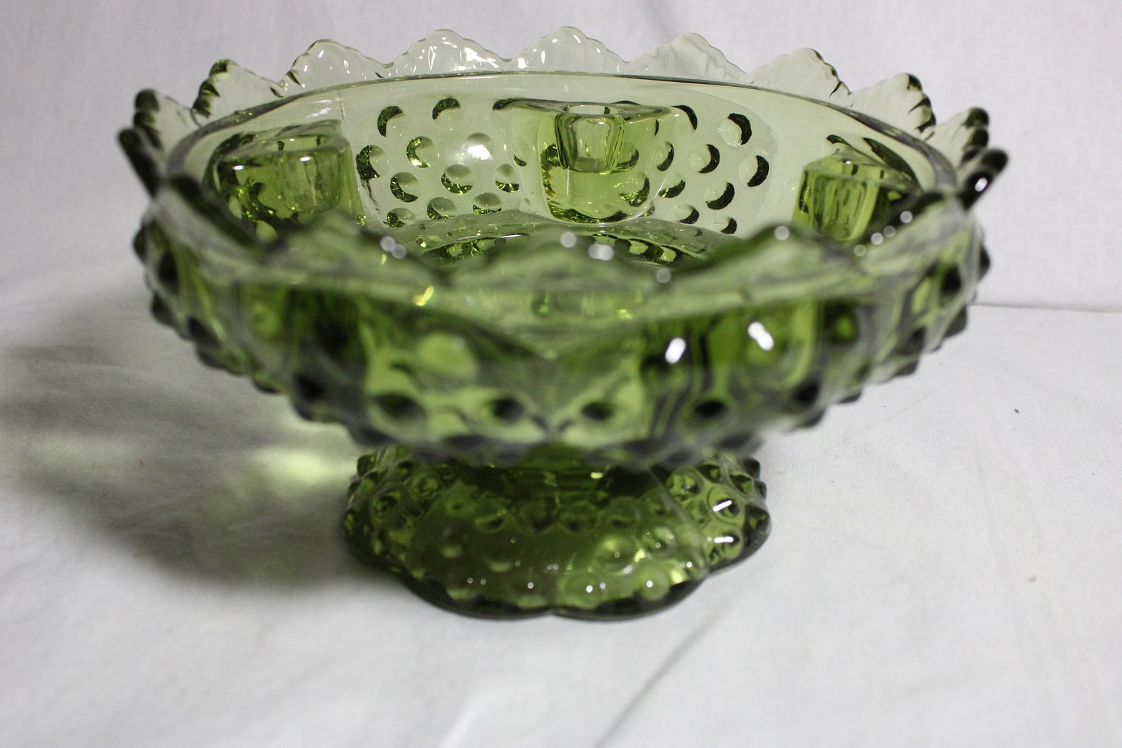 Fenton olive green hobnail multi size 6 candles holder Etsy.de