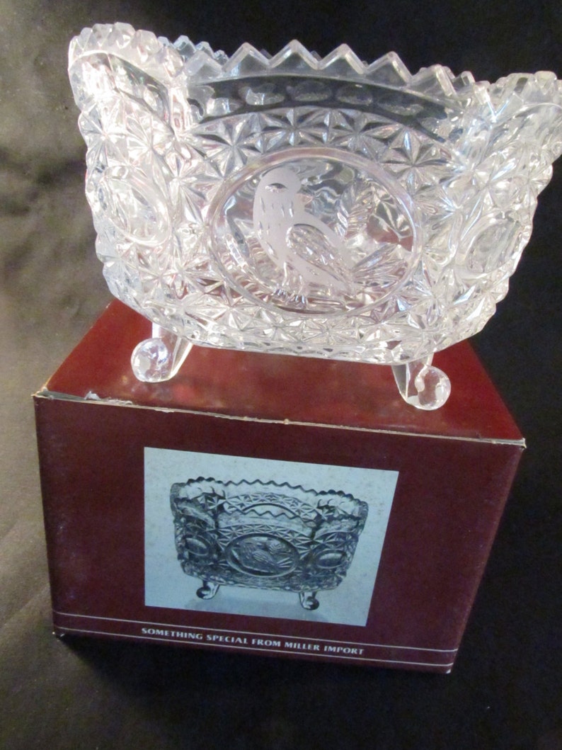Crystal candy dish 4 footed bowl Bavarian Lead Crystal Etsy